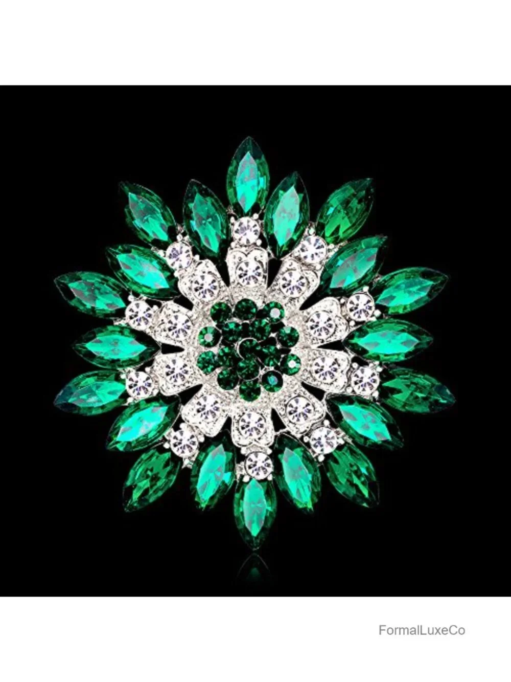 Rhinestone Sunflower Brooch Sparkling Crystal Floral Lapel Pin for Women